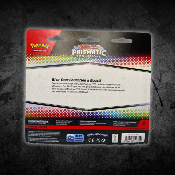 Pokémon TCG: Scarlet & Violet—Prismatic Evolutions Blister Pack (Eevee Promo & Coin) - Image 2